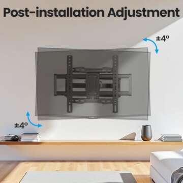 USX STAR UL Listed Full Motion TV Wall Mount Bracket for Most 37-86 inch TVs, Swivel Tilt Extension Level TV Mount, Max VESA 600x400mm, Holds up to 132lbs & 16" Wood Studs with Hole Drilling Template