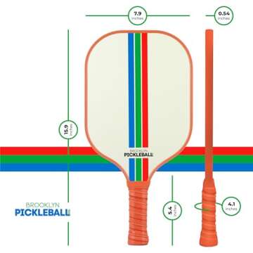 Brooklyn Pickleball Co. | Carbon Fiber Paddle | USAPA Approved | Honeycomb Core | Cushioned Grip | Single Pickle-Ball Racket | 2024 Brown & Cream Pickle Ball Paddles