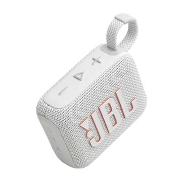 JBL Go 4 - Ultra-Portable, Waterproof and Dustproof Bluetooth Speaker, Big Pro Sound with Punchy bass, 7-Hour Built-in Battery, Made in Part with Recycled Materials (White)