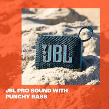 JBL Go 4 - Ultra-Portable, Waterproof and Dustproof Bluetooth Speaker, Big Pro Sound with Punchy bass, 7-Hour Built-in Battery, Made in Part with Recycled Materials (White)