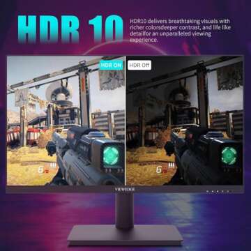 Viewedge 24 Inch Gaming Monitor with 165hz/144hz, IPS 1ms, FHD 1080p and HDR 10 | PC Computer Monitor with 105% sRGB