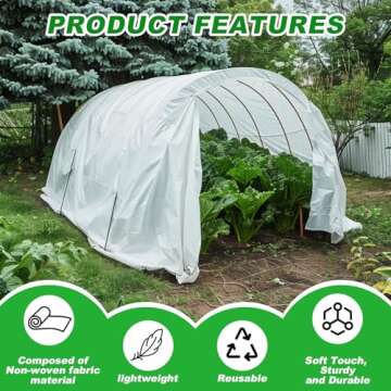 MAQIHAN Plant Cover - 6.5 ft x 13 ft Plant Covers Freeze Protection, Winter Plant Covers Freeze Protection, Reusable Floating Row Cover Frost Blankets for Outdoor Plants Frost Cloth Garden Row Covers