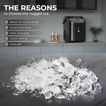 Soft Chewable Nugget Ice Maker - 35.5 lbs Daily