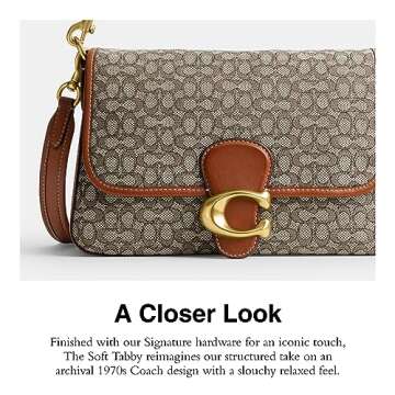 COACH Mini Signature Jacquard Soft Tabby Shoulder Bag, Cocoa Burnished Amber