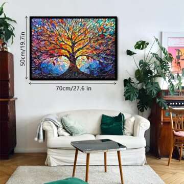 PICKFORU Stained Glass Puzzle Tree of Life Puzzles for Adults 1000 Pieces, Impossible Hard Difficult Challenging Puzzles