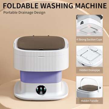 Portable Washing Machine Mini Washer 15L Small Washing Machine 60W Dryer Folding Lavadora Portatil Foldable Compact Manual Laundry Clothes Apartment Travel Underwear Camping