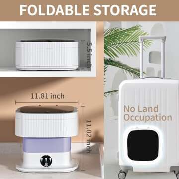 Portable Washing Machine Mini Washer 15L Small Washing Machine 60W Dryer Folding Lavadora Portatil Foldable Compact Manual Laundry Clothes Apartment Travel Underwear Camping