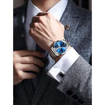 OLEVS Blue Luxury Men’s Watch - Waterproof & Diamond