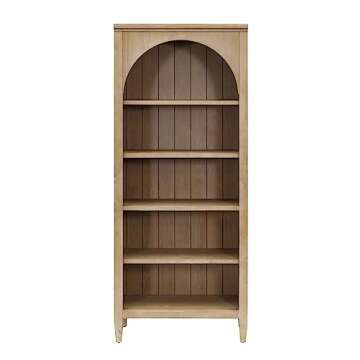 Martin Furniture Modern Wood Open Bookcase, Office Shelving, Storage Cabinet, Fully Assembled, Light Brown