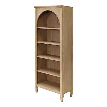 Martin Furniture Modern Wood Open Bookcase, Office Shelving, Storage Cabinet, Fully Assembled, Light Brown