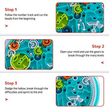 Mind Puzzles for Kids 3-8, 3D Maze Puzzle for Kids, Brain Teasers Gravity Ball Game Maze Ball Puzzle Toy Gifts for Kids Teens Adults, Hard Challenge. Labyrinth Game Marble Maze with One Steel Marbles