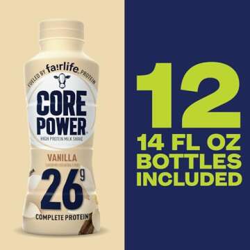 Core Power Protein Shakes - Vanilla, 26g Protein, 12 Pack