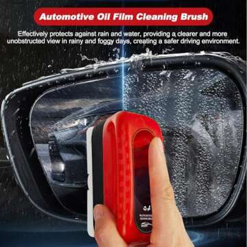 Automotive Oil Film Cleaning Brush, 2024 New Glass Coating for Windshield, Glass Oil Film Remover for Car, All in One Wipe On Oil Film Remover, Improves Clarity and Visibility (2Pcs)