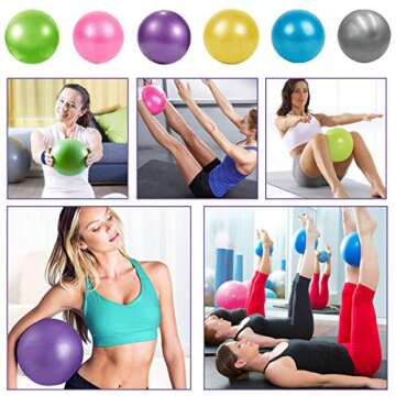 XIECCX 9 Inch Mini Yoga Balls 3 PCS Exercise Pilates Therapy Balance Bender Ball Barre Equipment for Home Stability Training(Pink/Blue/Purple)