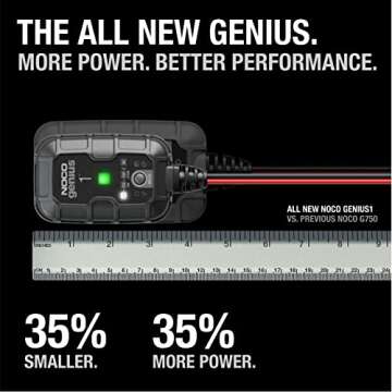 NOCO GENIUS1 Smart Car Battery Charger - 6V/12V Maintenance & Trickle Charger