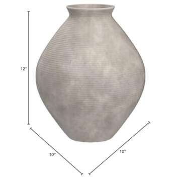 Signature Design by Ashley Hannela 12" Modern Distressed Polyresin Vase, Antique Tan