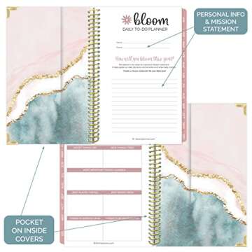 Bloom Undated Bound Daily Planner for Task Tracking