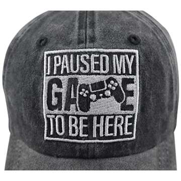 Funny 'I Paused My Game' Embroidered Gaming Cap for All