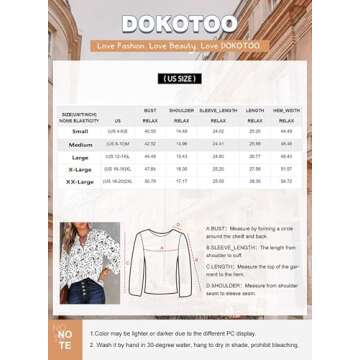 Dokotoo Womens Casual Alicia Flowy Print V Neck Smocked Long Sleeve Chiffon Blouses Tshirts Tops for Women 2024 Summer Trendy Work Business Boho Top Small Black