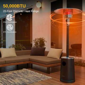 EAST OAK 50,000 BTU Patio Heater for Outdoor Warmth