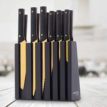 Hampton Signature Knight Cutlery Block Set, Black