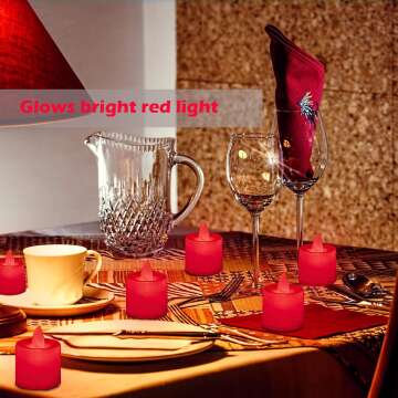 Flickering Red LED Tea Lights – 24 Pack for Events