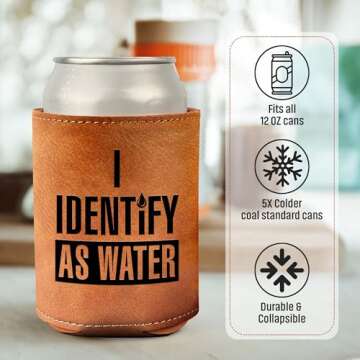 Gifts for Dad from Daughter, Son for Fathers Day - Dad Gifts, Men Gifts - Birthday Gifts for Men, Dad Birthday Gift, Birthday Gifts for Dad - Retirement Gifts for Men, Leather Can Cooler for Men 12Oz