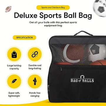 Easy Play Sports and Outdoors - Complete Sports Balls w/Bag, Pump for Boys - Kickball, Volleyball, Soccer Ball, Football, Basketball - Outdoor Play