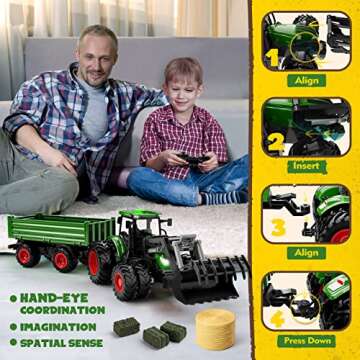 Uarzt RC Tractor Toy Set: Perfect Birthday Gift for Kids