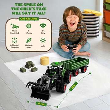 Uarzt RC Tractor Toy Set: Perfect Birthday Gift for Kids