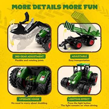 Uarzt RC Tractor Toy Set: Perfect Birthday Gift for Kids