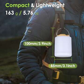 BOBKID LED Camping Lantern, Rechargeable Camping Light, 4 Modes Outdoor Flashlights Lanterns with 1000LM, Water Resistant Portable Emergency Camp Light for Hurricane Hiking Survival Kits - Khaki