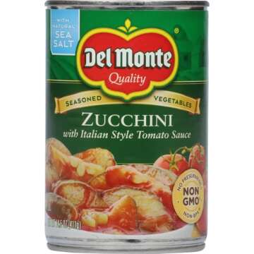 Del Monte Canned Fresh Cut Zucchini with Italian Style Tomato Sauce, 14.5 Ounce