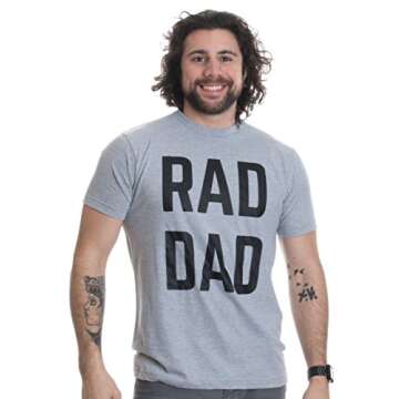 Ann Arbor T-shirt Co. RAD DAD | Funny Cool Dad Joke Humor, Daddy Father's Day Grandpa Fathers T-Shirt - X-Large - Sport Grey