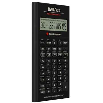 Texas Instruments BA II Plus Professional Financial Calculator Silver 9.8 Inch