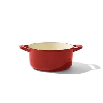 Made In Cookware - Dutch Oven 3.5 Quart - Red - Enameled Cast Iron - Exceptional Heat Retention & Durability - Professional Cookware - Crafted in France - Induction Compatible