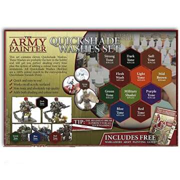 The Army Painter Miniature Paint Set with 11 Nontoxic Quickshade Washes in Dropper Bottles, Rich Pigment Fluid Acrylic Army Painter Speed Paint Washes - Miniature Painting Kit For Model Figure