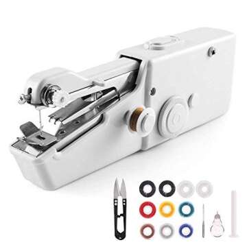 Portable Sewing Machine, Mini Cordless Handheld Electric Sewing Machine, Quick Handy Stitch Tool for Fabric, Clothing, Kids Cloth Home Travel Use