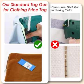 Price Tagging Gun for Clothing,(Not Stitchy) Standard Retail Price Tag Attacher Gun for Clothes with 6 Needles & 1000pcs 2" Barbs Fasteners for Store