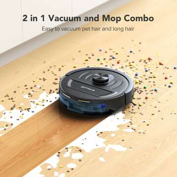 Robot Vacuum and Mop Combo 5500Pa Max Suction with LiDAR Navigation Smart Mapping, 120 Min Runtime Customized Cleaning Schedule, Works with Alexa/WiFi/App, Great for Pet Hair, Carpet, Hard Floor