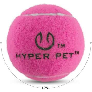 Hyper Pet MINI Tennis Balls for Dogs (Pet Safe Dog Ball Dog Tennis Balls for Exercise & Training) Dog Ball Interactive Dog Toys work with Hyper Pet K9 Kannon MINI Dog Ball Launcher - 4 Pack MINI Pink