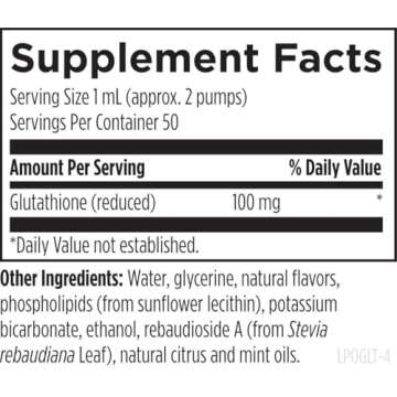 Designs for Health Liposomal Glutathione - Liquid Glutathione Supplement, 100mg with Enhanced Absorption - Detox + Immune System Support - Lemon Peppermint Flavored Drops (50 Servings / 1.7oz)