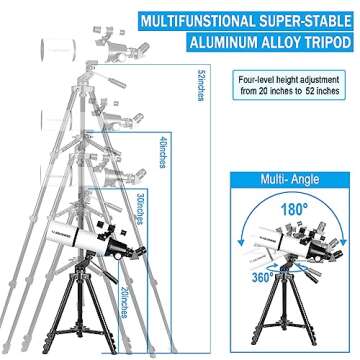 Celticbird Telescope for Adults High Powered, 80mm Aperture 600mm Telescopes for Adults Astronomy, Travel Telescopio for Beginners with AZ Mount, Backpack, Phone Adapter, Moon Filter
