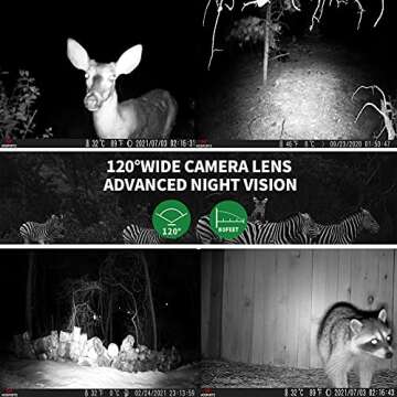 WOSPORTS Trail Camera,48MP 4K 0.2S Trigger Motion Activated,Game Hunting Camera with Night Vision IP66 Waterproof 2.0''LCD 120°Wide Camera Lens for Outdoor Scouting Wildlife Monitoring Home Security