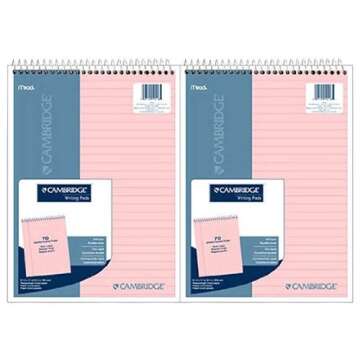 Cambridge Wirebound Legal Pad, 8.5 X 11 Inches, Rose, 70 Sheets (59418)