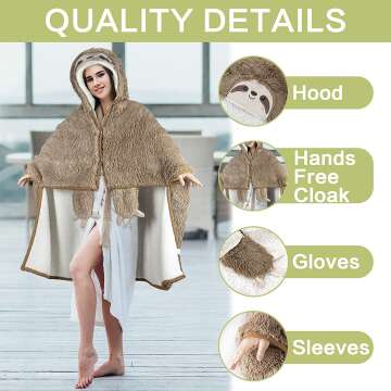 Sloth Hooded Blanket