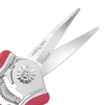 FLORA GUARD 6.5 Inch Micro-Tip Pruning snip Gardening Hand Pruning Shears Trimming Scissors with Stainless Steel(Red)