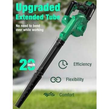 K I M O. Cordless Leaf Blower Vacuum Combo 4 in 1, 3 Nozzles &3 Modes for Inflation & Deflation, Extended Tube & Variable Speed, 20000RPM 150MPH, 2x2000mAh Battery Powered Leaf Blowers for Lawn Care