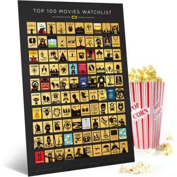 Official IMDb Top 100 Movies Scratch Off Poster - Made in USA with IMDb - Premium Bucket List - 16.5x23.4" - Unique Gift for Film Lovers Featuring 100 Top IMDb Films of All Time