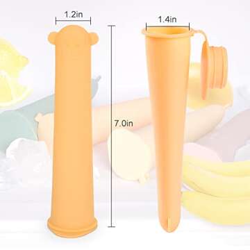 haakaa Food Grade Silicone Ice Pop Mould With Lids BPA Free Reusable Baby Popsicle Molds for Kids,For fresh fruit,Snacks,Popsicle,Yogurt Sticks,3.5oz 100ML,4 Colors,Set of 4